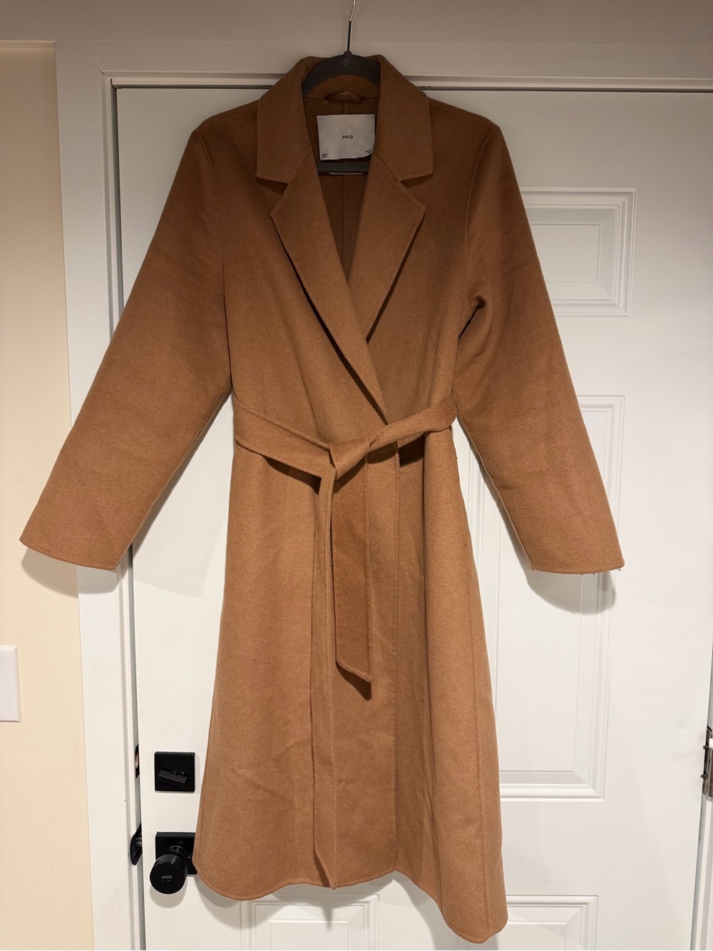 Mango Camel Belted Wrap Trench Coat